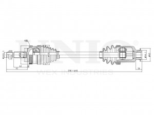 Привод в сборе передний правый CVJ-10092 UNIO