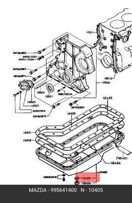 Кольцо уплотнительное MAZDA B2500,BT-50,3,5,6 пробки сливной OE 995641400 MAZDA