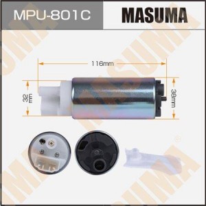 насос топливный электрический! графит. коллект\ Nissan MPU-801C MASUMA