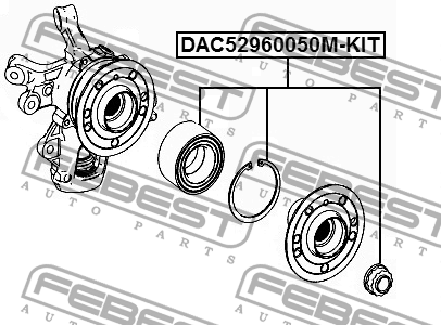 Подшипник ступицы задний 52х96х50 MERCEDES BENZ ML 166 2011- DAC52960050M-KIT DAC52960050M-KIT FEBEST