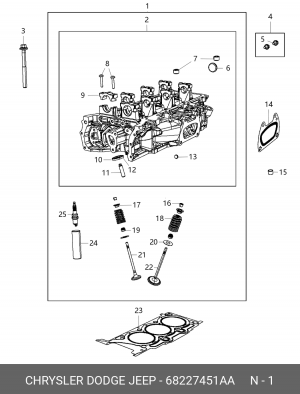 ГОЛОВКА ГБЦ ЛЕВАЯ 68227451AA 68227 451AA CHRYSLER