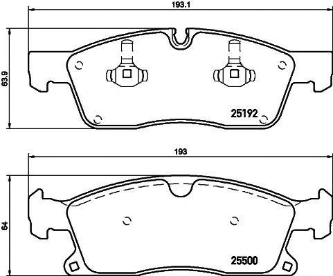 Колодки тормозные MERCEDES ML (W166) (11-) передние (4шт.) TEXTAR 2519202 TEXTAR