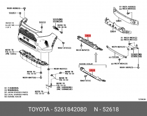 амортизатор бампера! переднего\ Toyota RAV4 19-20 52618-42080 TOYOTA