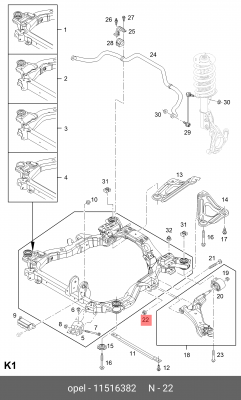 гайка\ Chevrolet Captiva 2.4 07> 11516382 GENERAL MOTORS