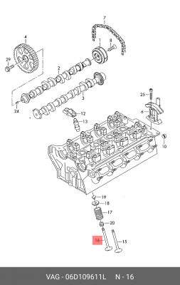 Клапан выпускной VAG 06D 109 611L 06D 109 611 L VAG