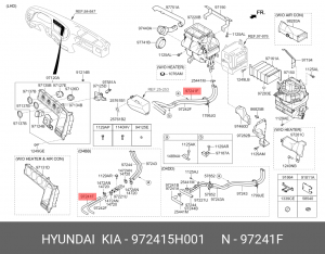 Шланг HYUNDAI HD65,72,78 отопителя салона OE 972415H001 HYUNDAI KIA