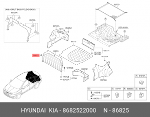 Клипса HYUNDAI Accent (94-) KIA Rio (11-) крепления подкрылка заднего OE 8682522000 HYUNDAI KIA