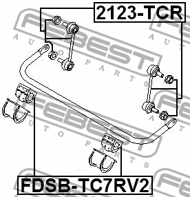 Втулка стабилизатора задняя FORD TRANSIT CONNECT (TC7) 2002-2013 FDSB-TC7RV2 FDSB-TC7RV2 FEBEST