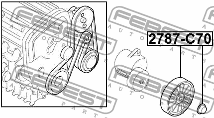 Ролик натяжной VOLVO XC90 2003- 2787-C70 2787-C70 FEBEST