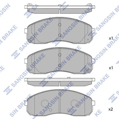 Колодки тормозные KIA Carnival (03-), Pregio передние (4шт.) SANGSIN SP1177 SANGSIN