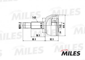 СНЯТ С ПР-ВА ШРУС наружный FORD ESCORT/FIESTA/ORION 1.4-1.8 90-99 (GKN 302871) G GA20101 MILES