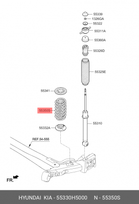 Пружина HYUNDAI Accent (17-20) подвески задней OE 55330H5000 HYUNDAI KIA