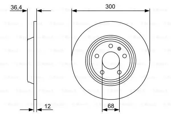 Диск тормозной AUDI A4 (09-),A5,A6 (11-) задний (1шт.) BOSCH 0 986 479 382 BOSCH