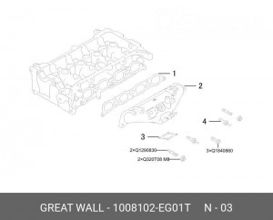Прокладка HAVAL Jolion заслонки дроссельной OE 1008102-EG01T GREAT WALL