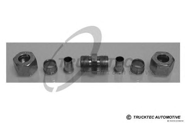 соединитель резьб.прямой D12x1.5-D12x1.5!(м)с2втулк.опорн.d9,2гайки,2врезн.,1шту 83.04.012 TRUCKTEC