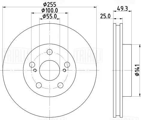 TOYOTA CARINA E 1.6-2.0 92-97 255x24x5 DF117102 TRIALLI