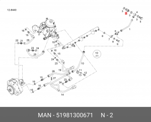 Переходный штуцер M14X1,5/M14X1,5 51981300671 MAN