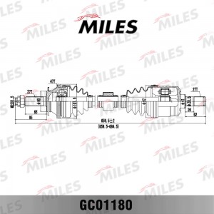 Привод в сборе левый HYUNDAI SONATA EF 04- (ТАГАЗ) 2.7 AT GC01180 GC01180 MILES
