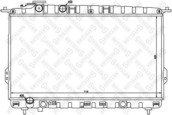 радиатор системы охлаждения! МКПП\ Hyundai Sonata 2.0/2.4/2.5 16V 98-01 10-25344-SX STELLOX