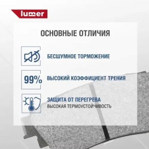 Задние дисковые тормозные колодки для Cherry Tiggo 4 LM01311 LUMER