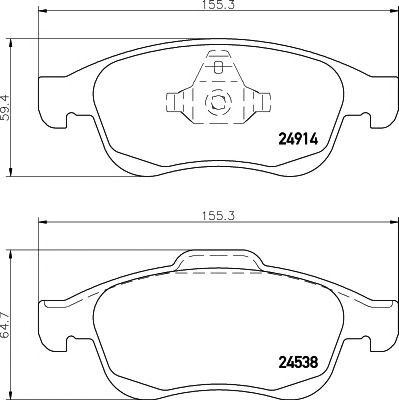 Колодки тормозные RENAULT Duster (10-),Megane (10-) передние (4шт.) TEXTAR 2491401 TEXTAR