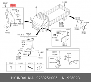 Указатель поворота HYUNDAI HD65,72 правый С/О OE 923025H005 HYUNDAI KIA