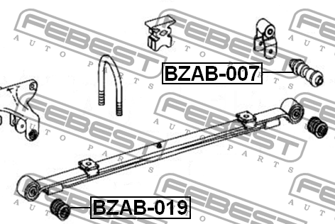 Втулка рессоры MERCEDES BENZ 224, 209CDI, 211CDI, 215CDI, 218CDI 906 BZAB-019 BZAB-019 FEBEST