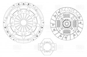 Сцепление в сборе Fiat Panda (03-) 1.2i (5MT) (с мех.муфт) (FR 1611) FR 1611 TRIALLI