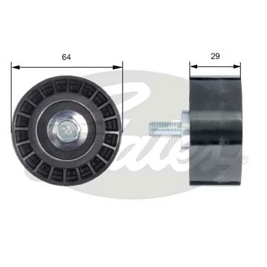 Ролик обводной ремня поликлинового T42170 (7786-21514) T42170 GATES