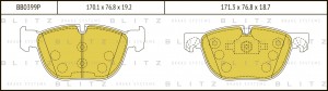 Колодки тормозные дисковые передние BMW X5(E70)/ X6(E71) 08- BB0399P BB0399P BLITZ