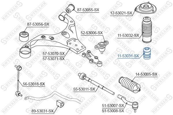 отбойник амортизатора!\ Hyundai Tucson, KIA Sportage II 04> 11-53031-SX STELLOX