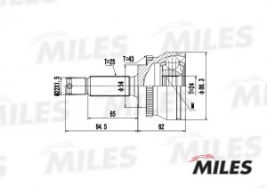 ШРУС наружный MITSUBISHI GALANT/LANCER 2.0 92- (с ABS) (SKF VKJA5664) GA20266 GA20266 MILES