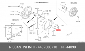 пружина тормозных колодок!\ Nissan 44090-0C710 NISSAN