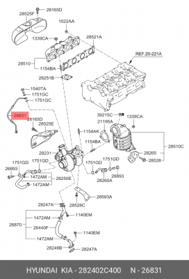 ТРУБКА 282402C400 MOBIS
