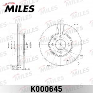Диск тормозной передний RENAULT LAGUNA 1.8-2.2 93-01/MEGANE 1.8-2.2 96-01 (TRW D K000645 MILES