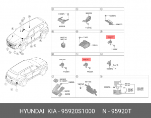 95920S1000 Датчик подушки безопасности 95920-S1000 Palisade 19-, i10 19-, Santa  95920S1000 HYUNDAI