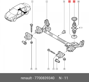 опора пружины задней!\ Renault 7700839340 RENAULT