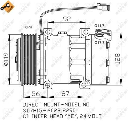 Компрессор SCANIA P,G,R,T series (04-) кондиционера NRF 32703 NRF