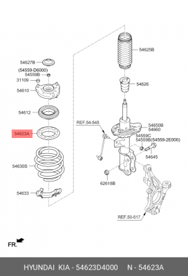 Проставка пружины HYUNDAI передней верхняя OE 54623D4000 HYUNDAI KIA