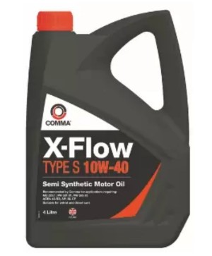 COMMA 10W40 X-FLOW TYPE S (4L) масло мот.! полусинт ACEA A3/B3,API SL/CF,MB 229. XFS4L COMMA