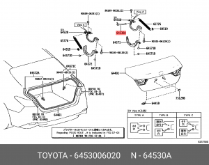 амортизатор крышки багажника!\ Toyota Camry 64530-06020 TOYOTA