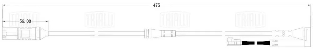 Датчик износа колодок BMW X1 (F48) (14-) перед. L=475/255 (PFS 0202) PFS 0202 TRIALLI