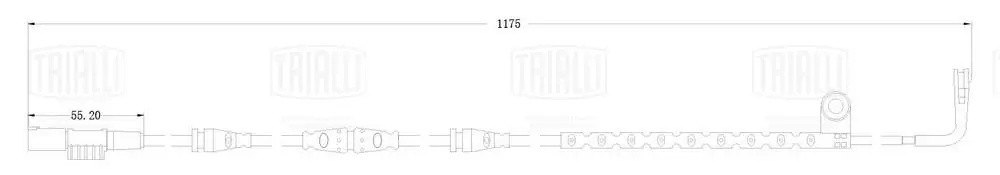 Датчик износа колодок Land Rover Discovery III (04-) перед. L=1175 (PFS 0166) PFS 0166 TRIALLI