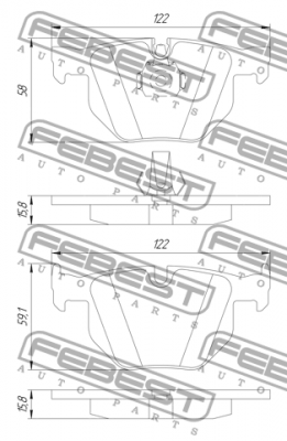 Колодки задние BMW X5 E70 2006-2013 1901-F16R 1901-F16R FEBEST