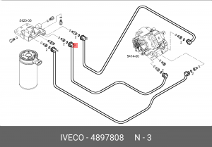 трубка топливная!\IVECO TECTOR 4897808 IVECO