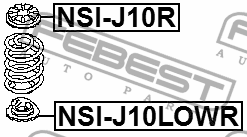 Проставка задн пружины нижняя NISSAN X-TRAIL T31 2007-2013 NSI-J10LOWR NSI-J10LOWR FEBEST