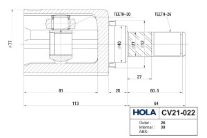 NISSAN QASHQAI+2 (JJ10) (2008-2014) ЛЕВЫЙ CV21022 HOLA