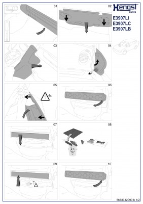 Фильтр салона угольный. OPEL: MERIVA B 1.3 CDTI1. E3907LC E3907LC HENGST