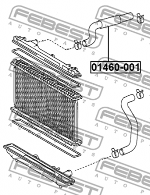 Патрубок TOYOTA Camry (03-06) системы охлаждения FEBEST 01460-001 FEBEST