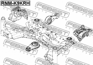 ПОДУШКА ДВИГАТЕЛЯ ПРАВАЯ (ГИДРАВЛИЧЕСКАЯ) подходит для RENAULT MEGANE III 2008-2 RNM-K9KRH FEBEST